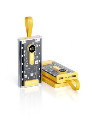 Transparent 20000mAh Power Bank 66W – Ultra-Fast Charging, High-Capacity Battery, Digital Display & Sleek Transparent Design for Power on the Go